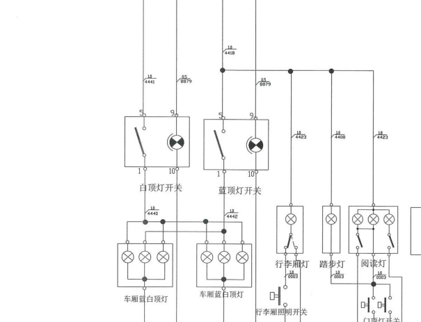 依维柯顶灯电路图