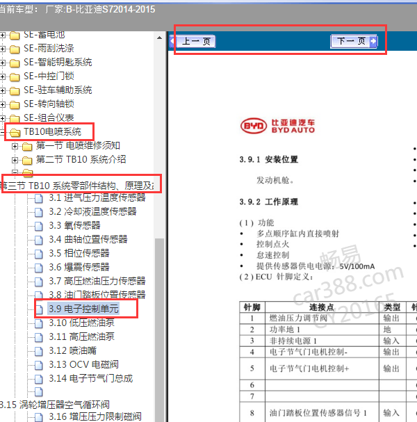 2016年比亚迪S7发动机针脚