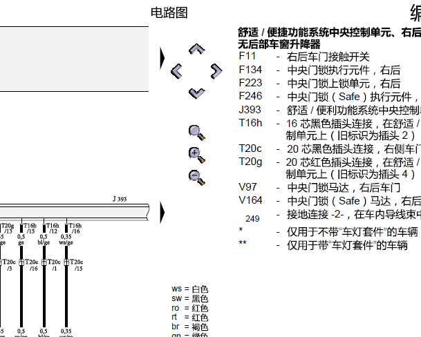 2008年奥迪A4舒适系统电路图