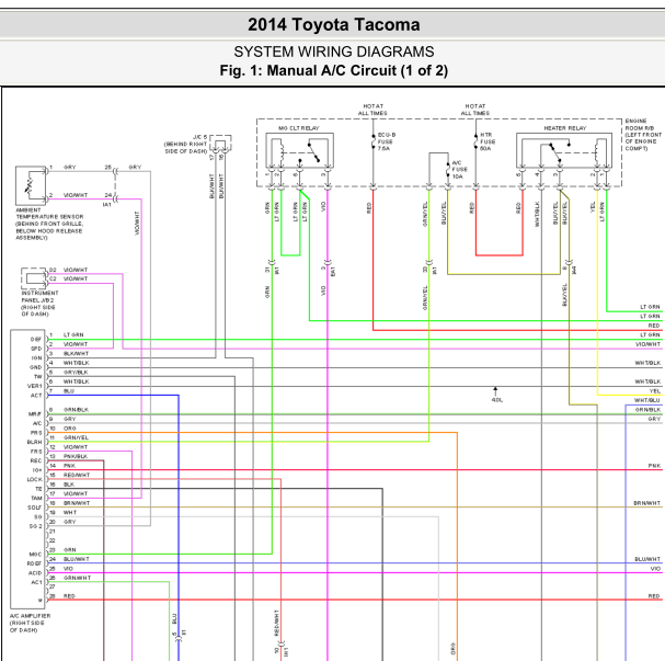 2014年丰田塔库玛空调电路图