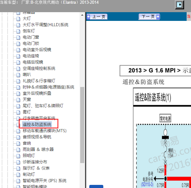 2013-2014年现代朗动防盗电路图
