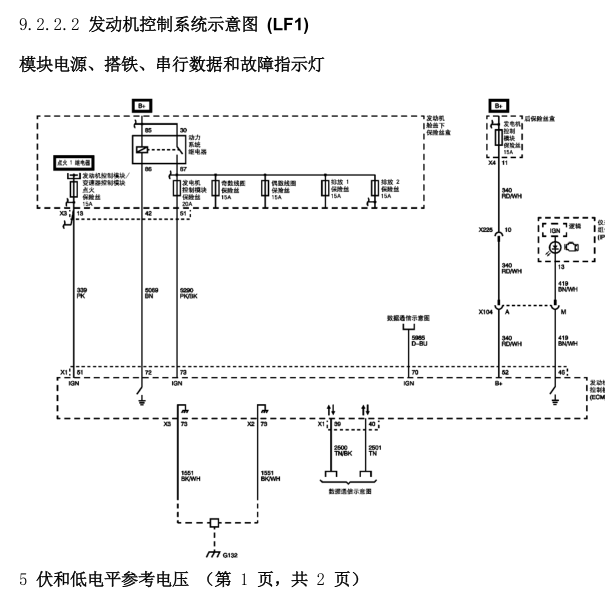 别克君越LF1发动机电路图