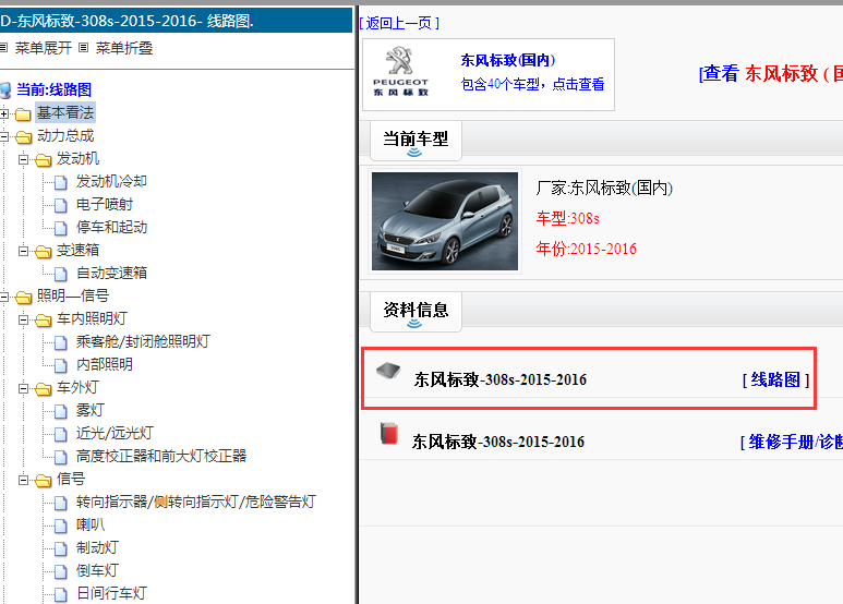 2015-2016年标致308S电路图