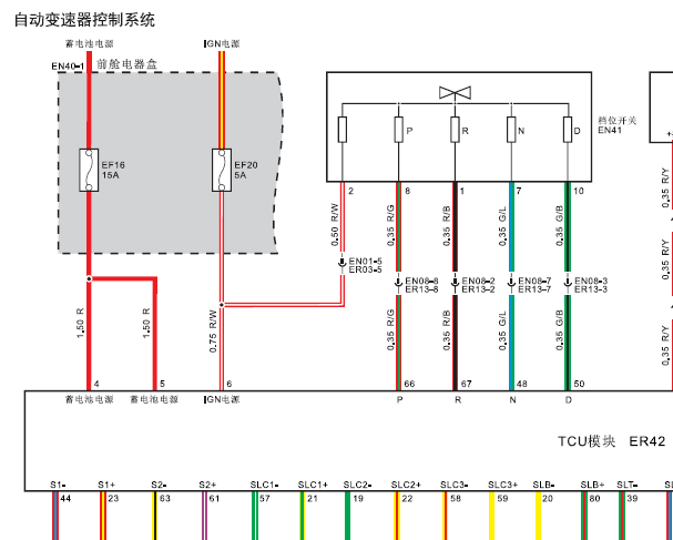 2018年君马A6F5变速箱电路图