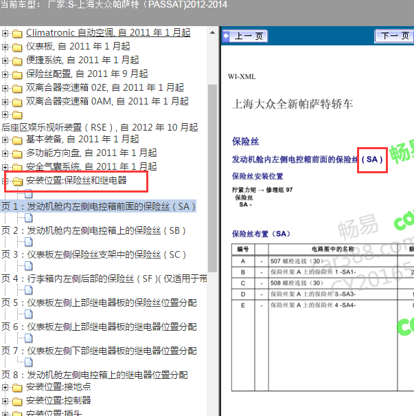 2012年大众帕萨特保险丝图解