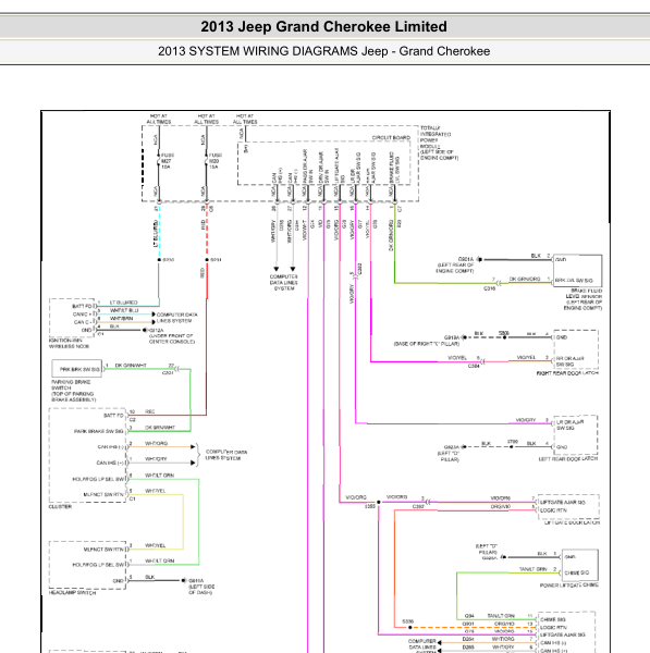 2013年大切诺基轮胎压力监控模块电路图