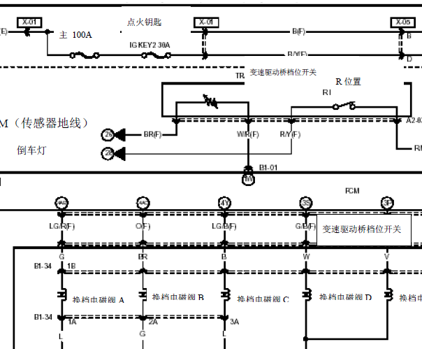 马自达M6变速箱电路图