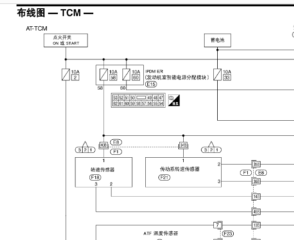 2009年日产轩逸变速箱电路图