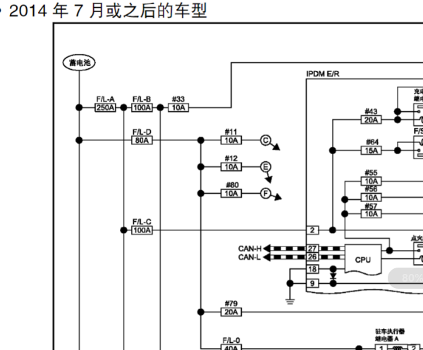 2014-2016年东风日产晨风E30 EV控制系统电路图