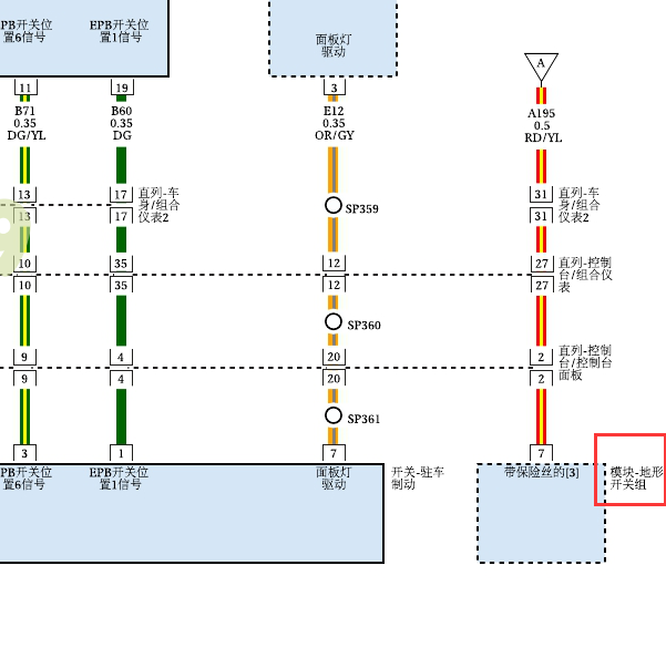 2016年吉普自由光 地形开关电路图