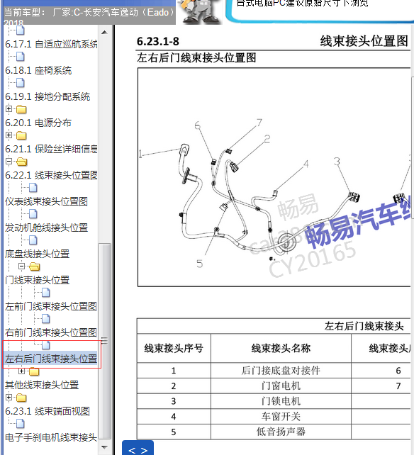 2018年长安逸动左后门窗位置
