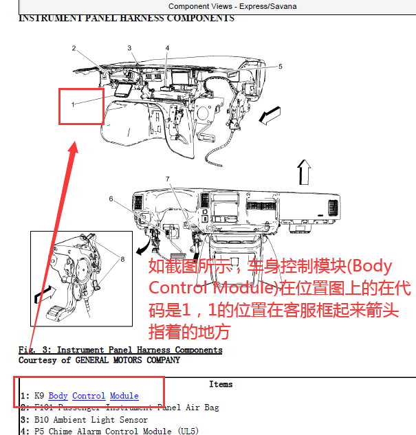 2014年GMC SAVANA车身电脑位置