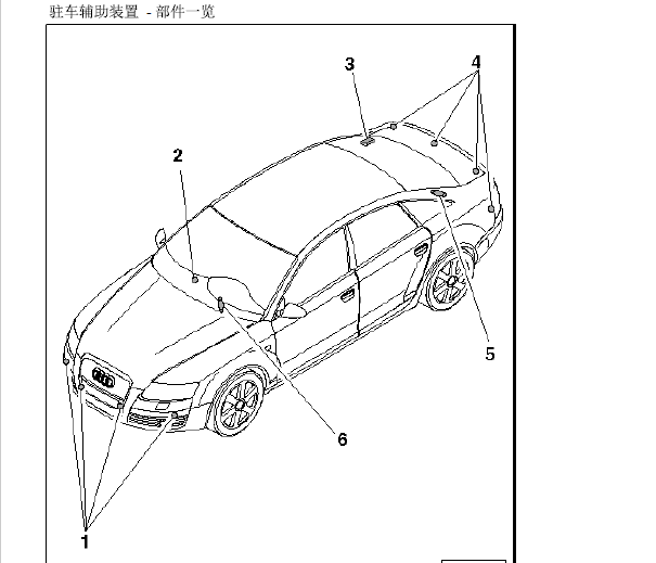 2009年奥迪A6L停车辅助蜂鸣器安装位置