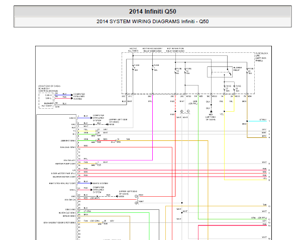 2014年英菲尼迪Q50空调电路图