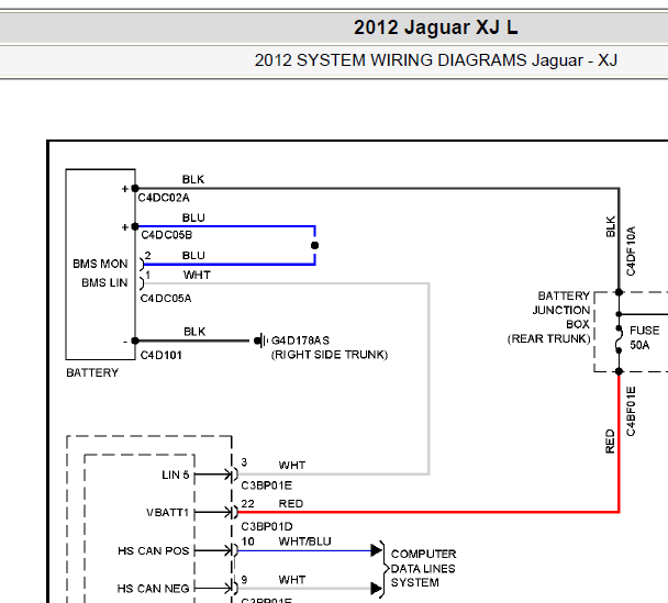 2012年捷豹XJL起动电路图
