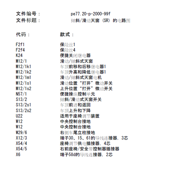 奔驰G500天窗电路图.
