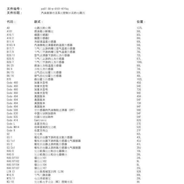 奔驰C200发动机电路图
