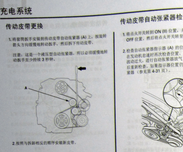 2011年本田歌诗图发电机皮带拆装