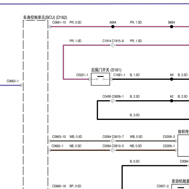 08年名爵 MG3 车身电脑线路图