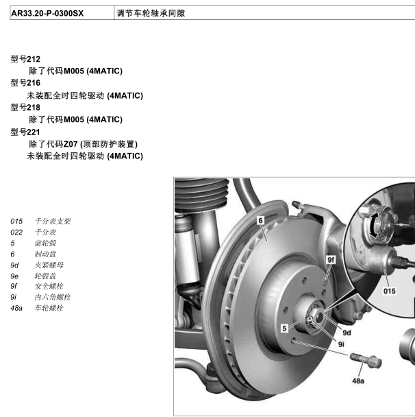 2012年奔驰S350L车轮轴承相关资料