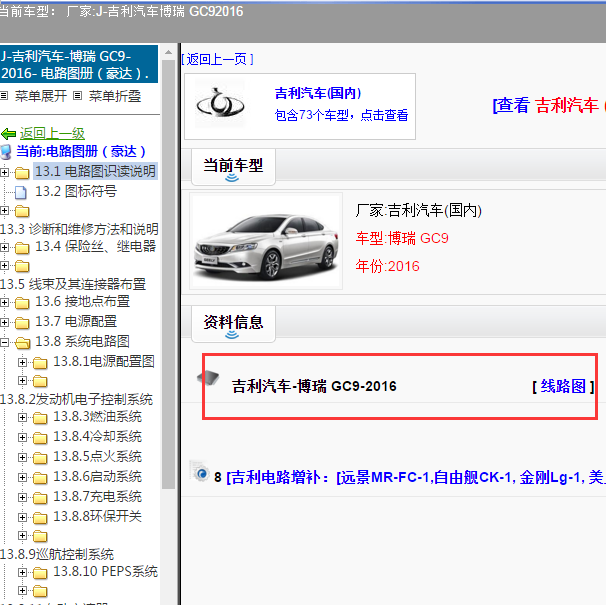 2016年吉利博瑞全车线路图