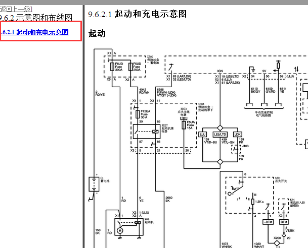 2010-2011年别克君威起动电路图