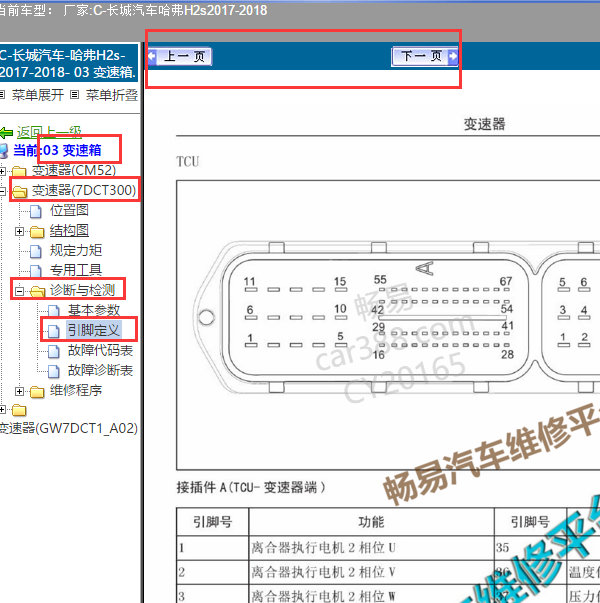 2018年哈弗H2S变速箱针脚