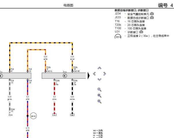 2014年大众途观发动机和通讯电路图