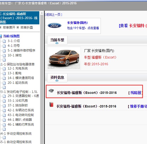 2016年福特福睿斯全车电路图