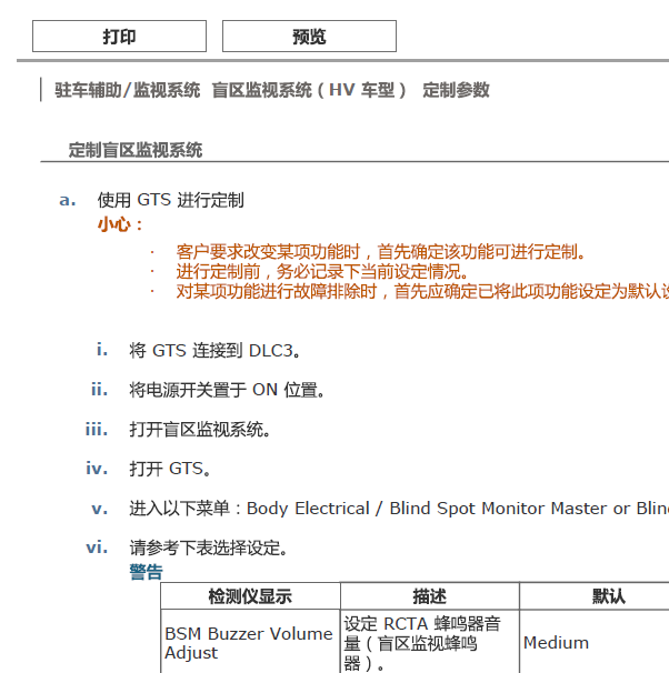 2019年丰田亚洲龙盲点检测系统资料