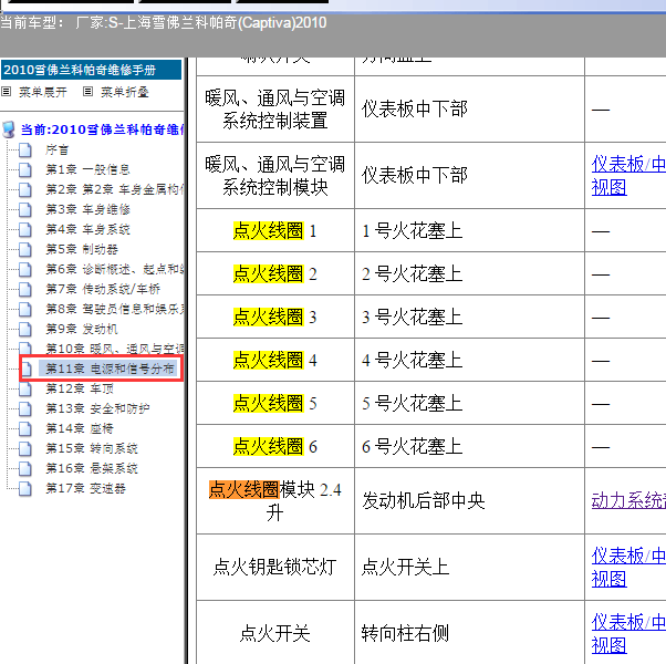 2010年科帕奇点火线圈位置