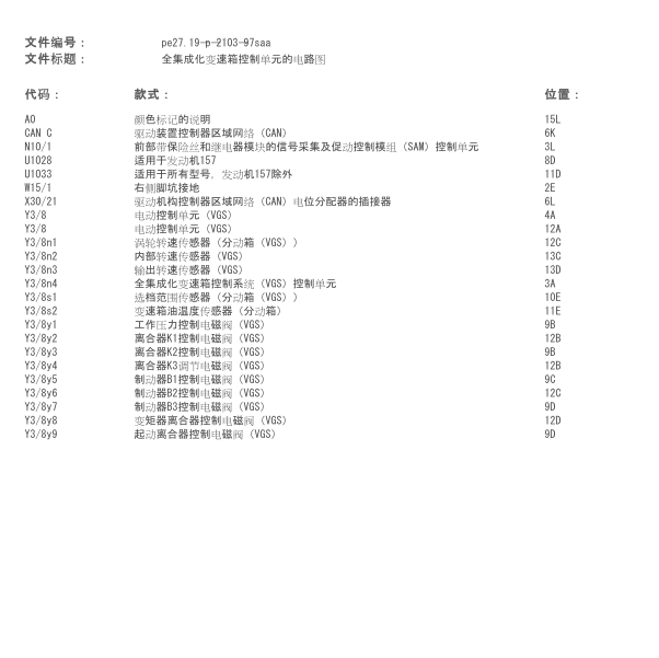 2010年奔驰s350L变速箱电路图
