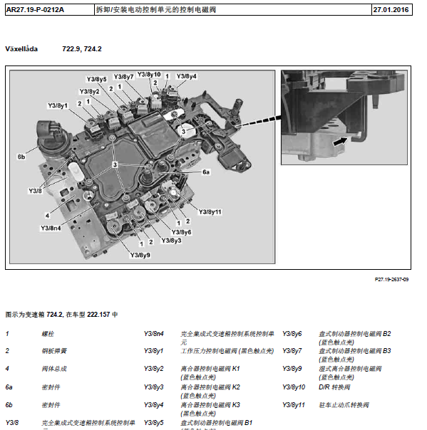 奔驰S350变速箱维修资料