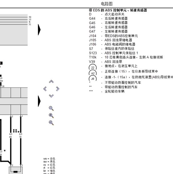 2000年奥迪A6 ABS电路图
