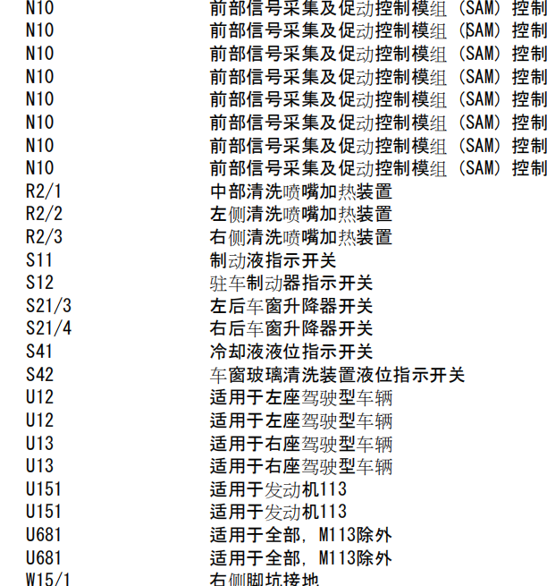 10年奔驰R350喷水电机电路图