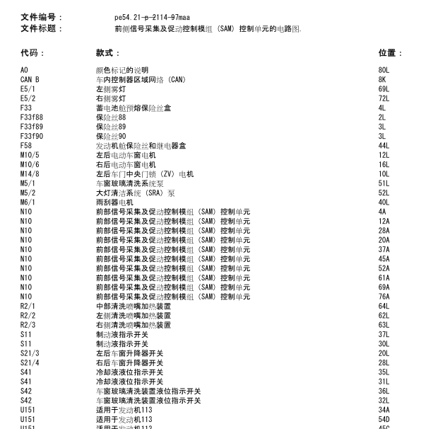 2007年奔驰GL450雨刮电路图