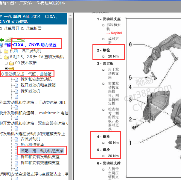 2014年奥迪A6L发动机扭矩