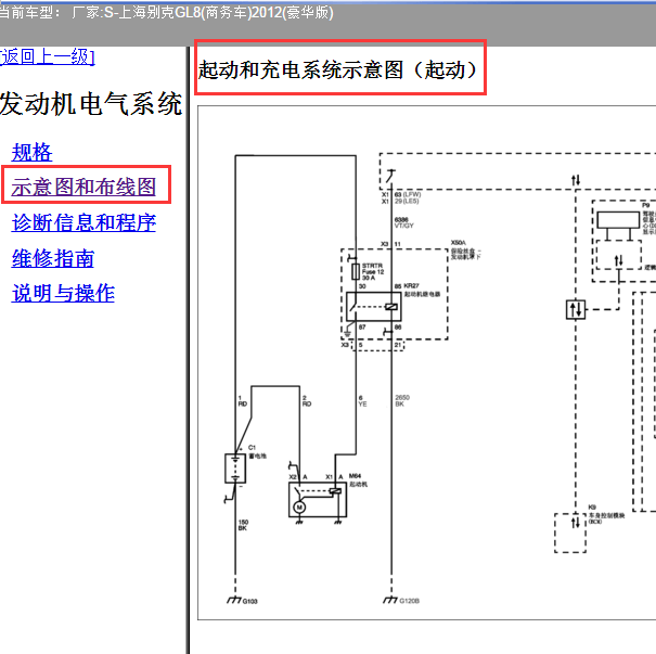 2012年别克GL8启动电路图