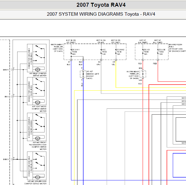 2007年丰田RAV4空调电路图