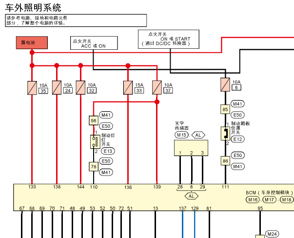 2020年轩逸灯光电路图