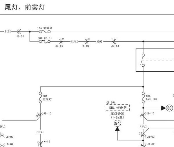 起亚赛拉图后雾灯电路图
