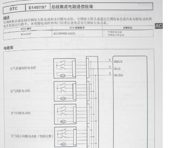 11年丰田锐志B1497故障码资料