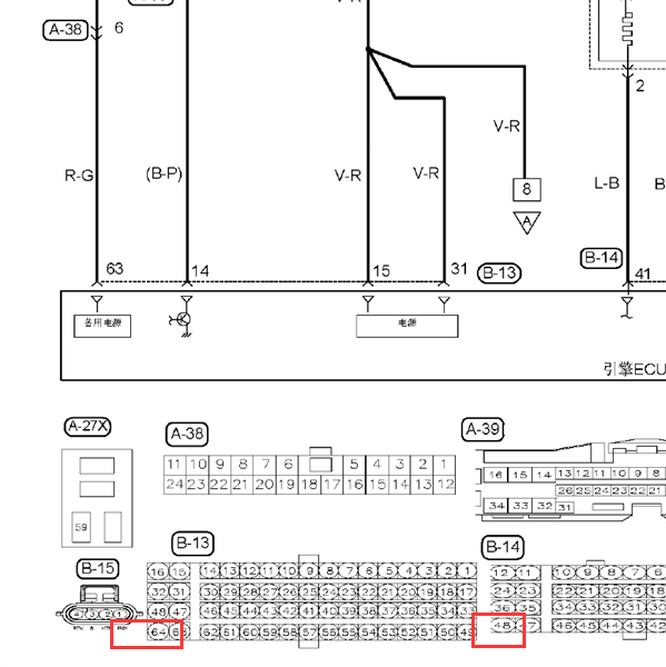 发动机4A91T针脚及电路图
