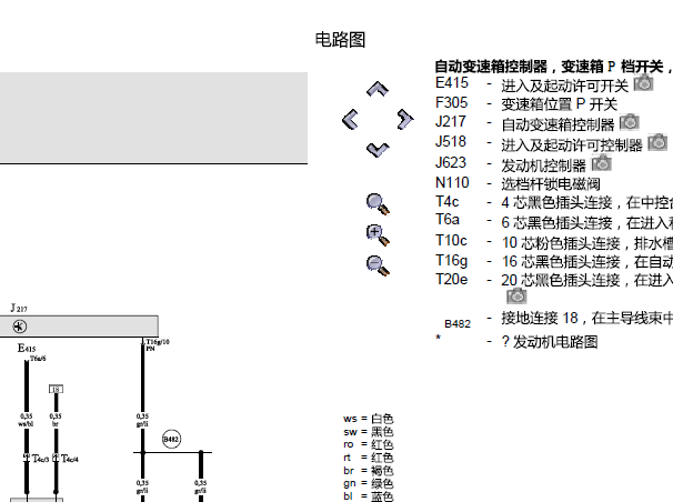 2013年奥迪Q7变速箱电路图