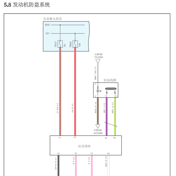 野马T70防盗电路图