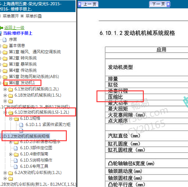 2016-2016年五菱荣光 1.2发动机气缸压力