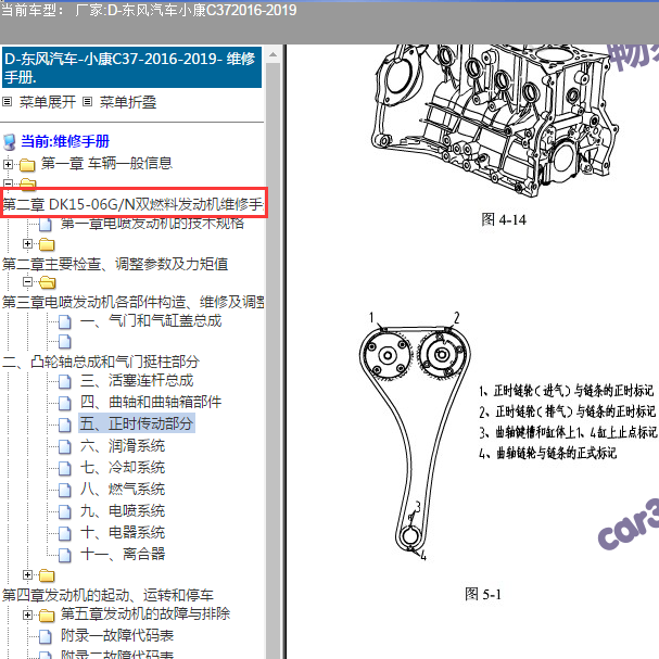 2016-2019年小康C37发动机维修手册