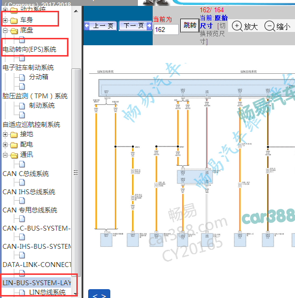 2017年吉普指南者车身通讯转向电路图