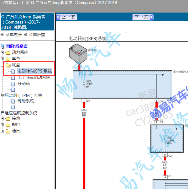 2017-2018年吉普指南者转向系统电路图