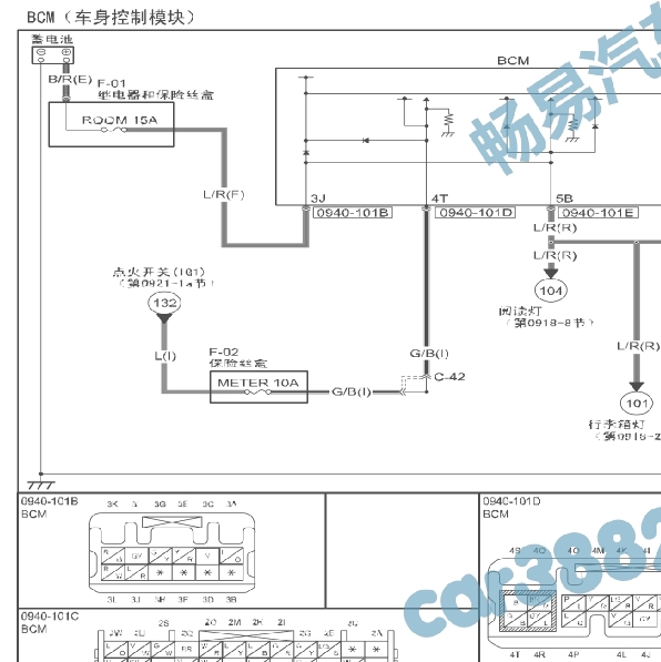 马自达5车身针脚图及线路图